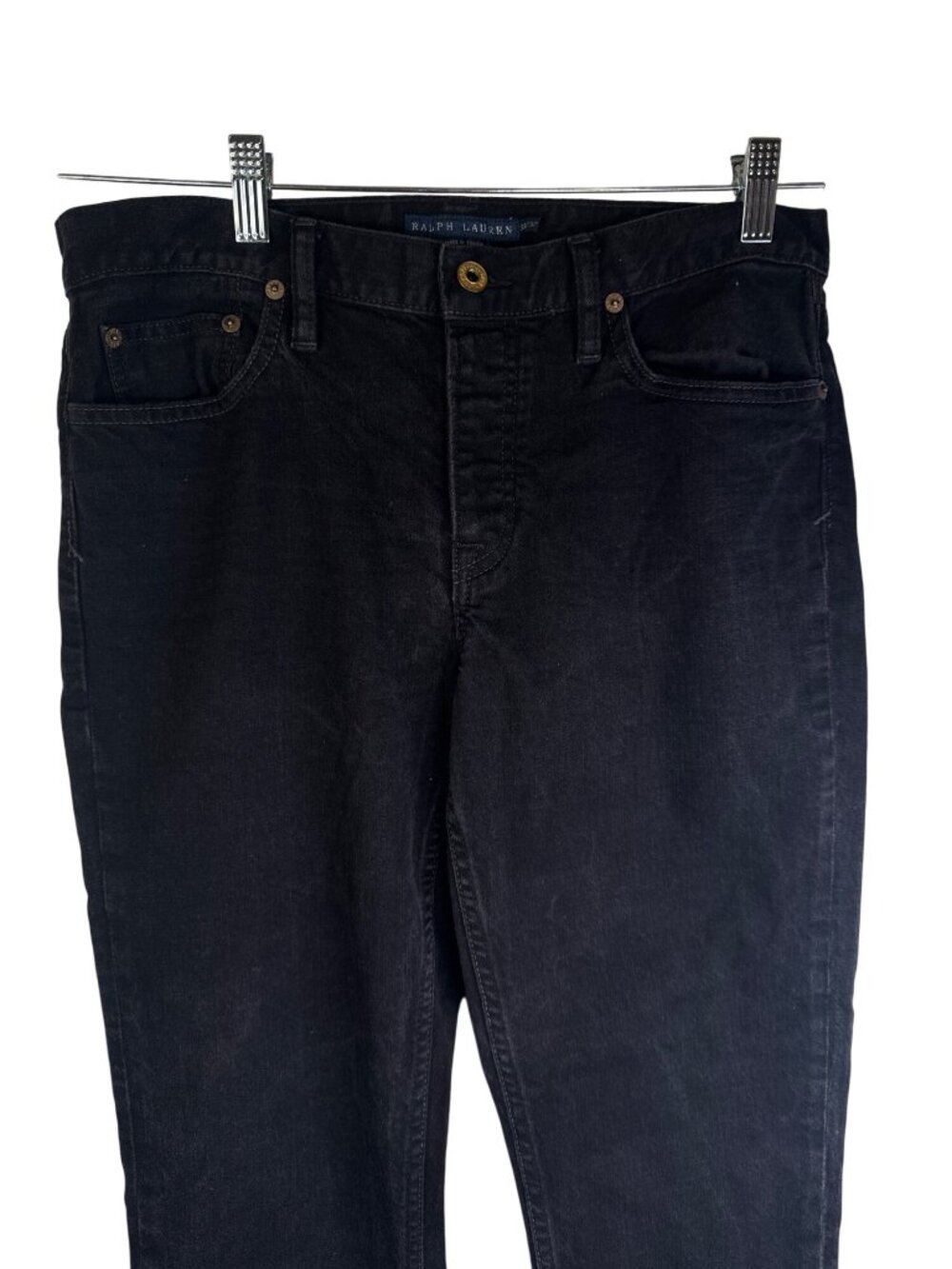 Ralph Lauren Mens Black Thompson Slim Fit Jeans Size 30/32 Cotton Blend - Picture 6 of 12